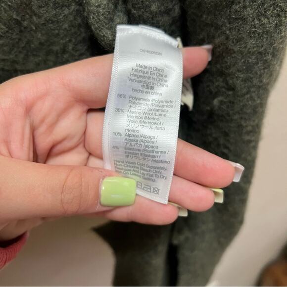 Madewell Green Cozy Walker Cardigan Slouchy Open Front Sweater Alpaca Sz Small - Picture 7 of 10